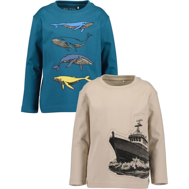 BLUE SEVEN Tričko béžová / žltá / petrolejová / čierna 65905320