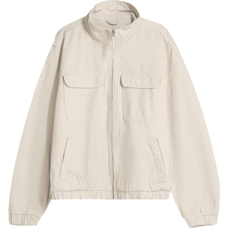 Bershka Prechodná bunda svetlobéžová 65886602