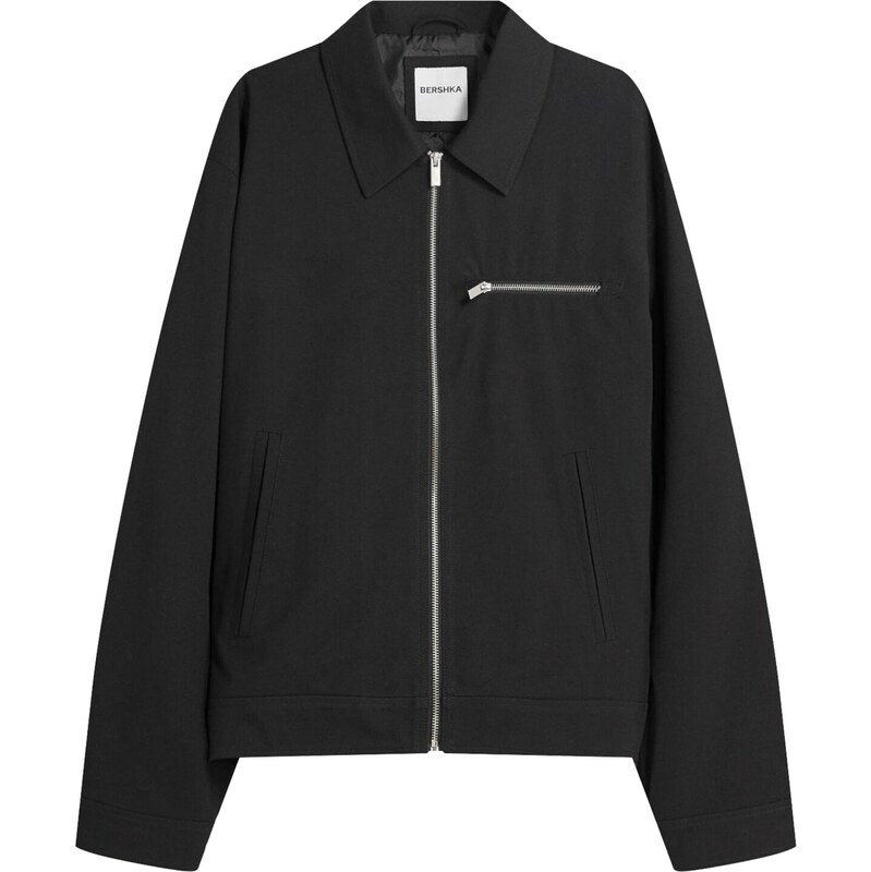 Bershka Prechodná bunda čierna 65886600