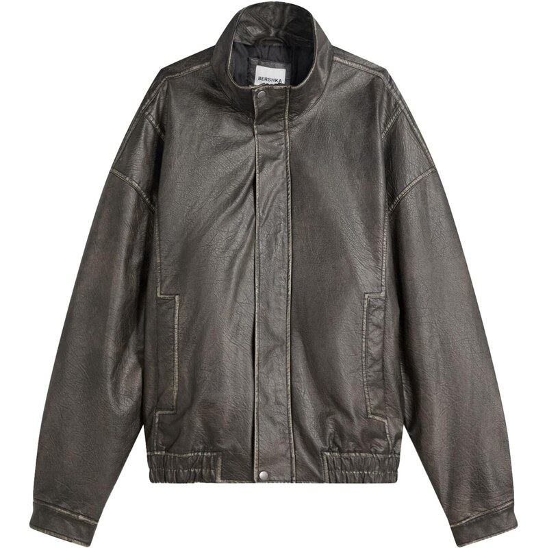 Bershka Prechodná bunda čierna 65887320