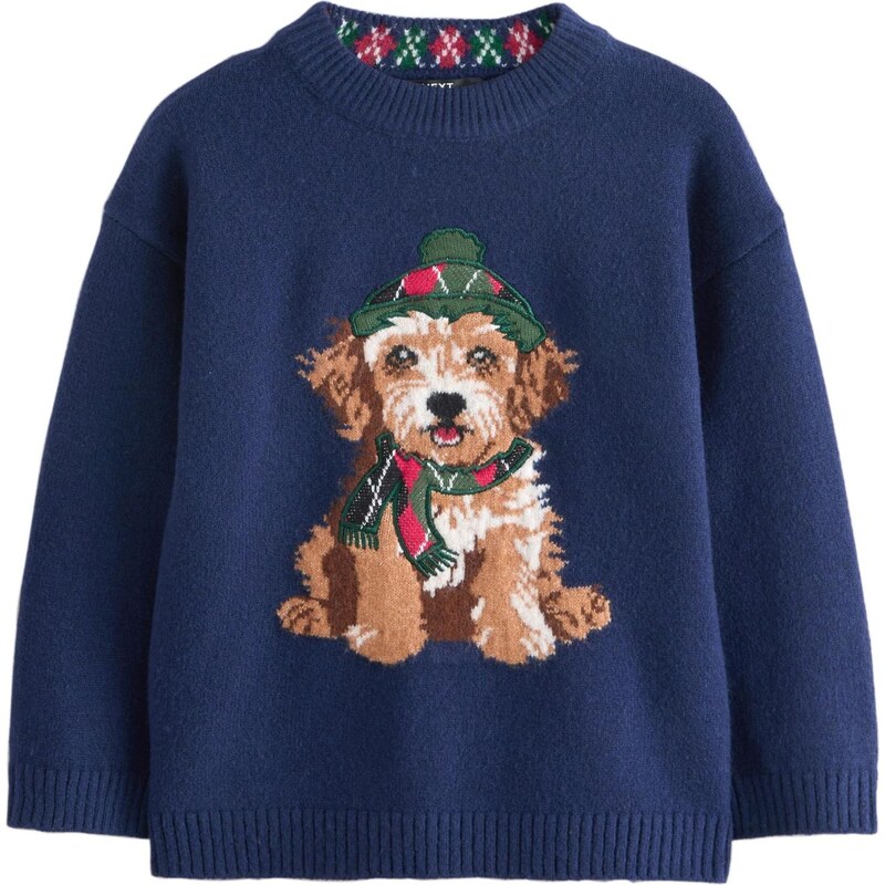 Next Sveter námornícka modrá / hnedá / zelená / tmavoružová 65891914