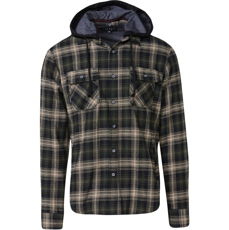 KOROSHI Tričko béžová / tmavozelená 65889643