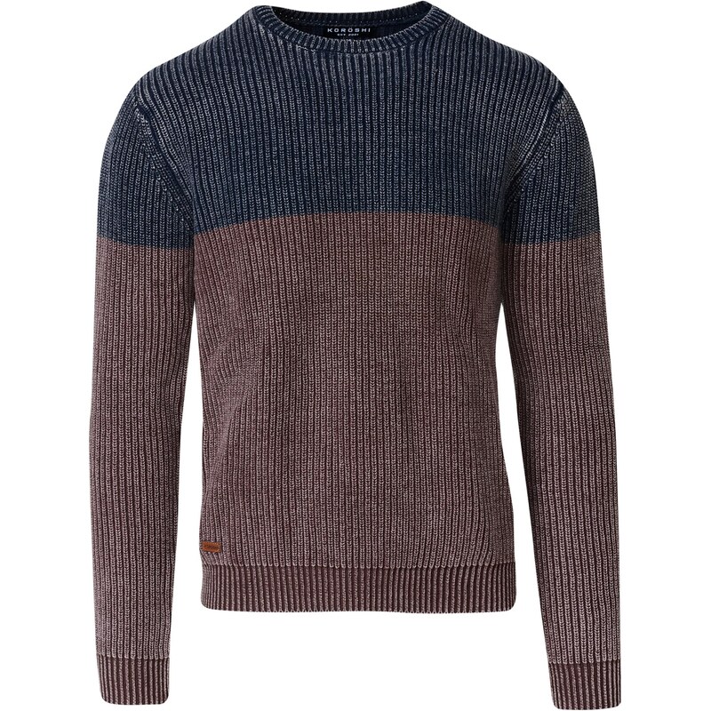 KOROSHI Sveter tmavomodrá / hnedá 65889731