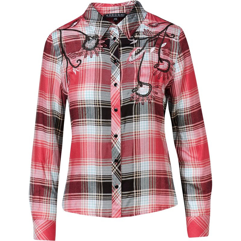 KOROSHI Blúzka červená / čierna / biela 65889965