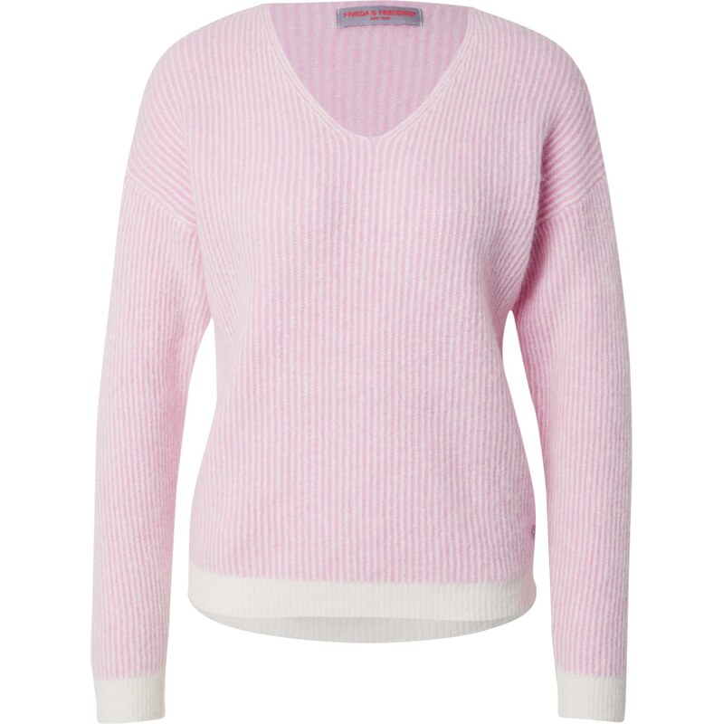 Frieda & Freddies NY Sveter svetloružová / biela 65890527
