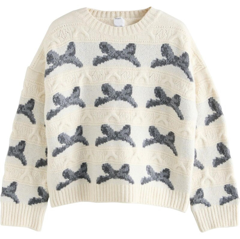 Next Sveter sivá / tmavosivá / biela ako vlna 65773630
