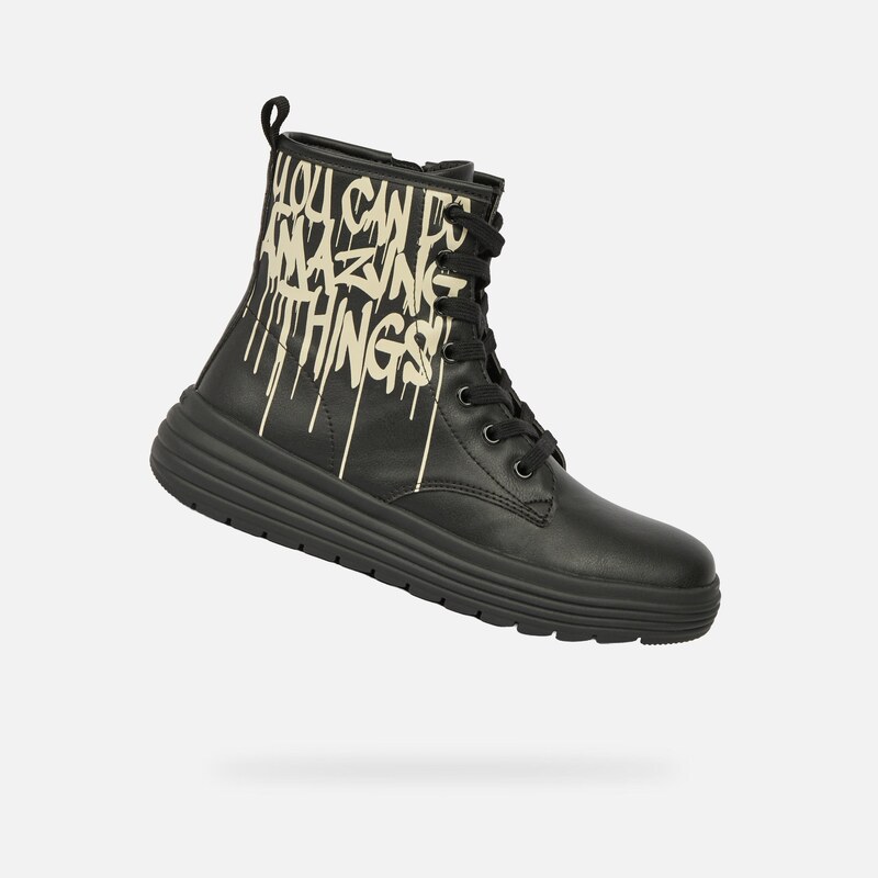 Black Girls Ankle Boots Geox Phaolae Girl - Girls 65540739