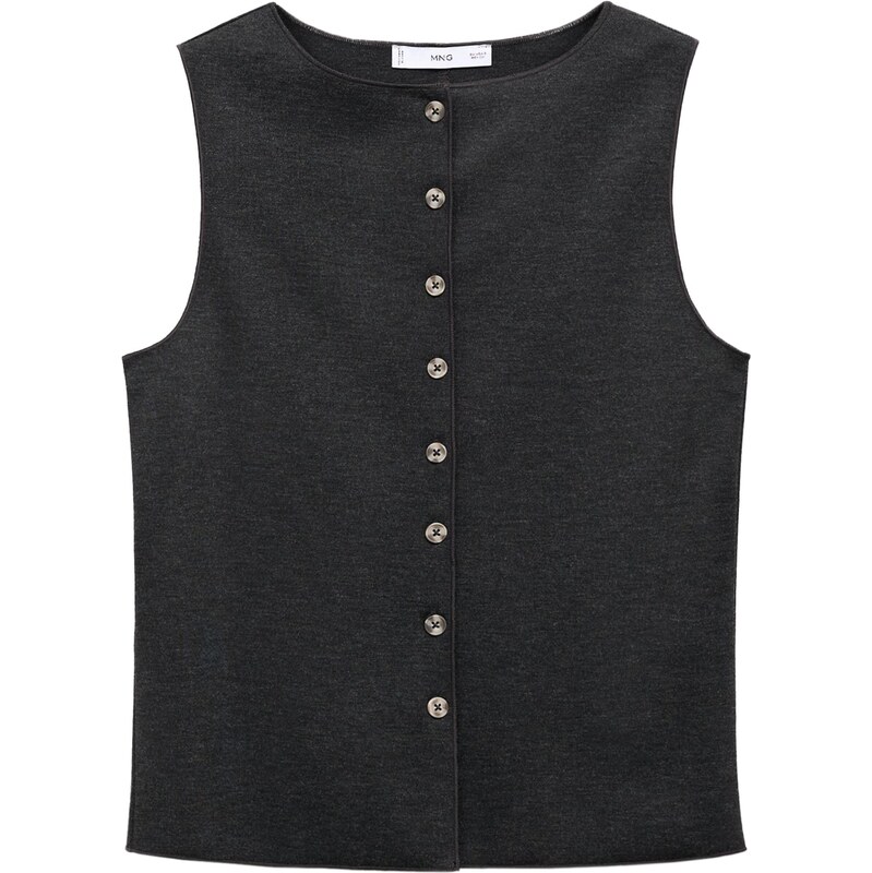 MANGO Pletená vesta NEVADA antracitová 65894682