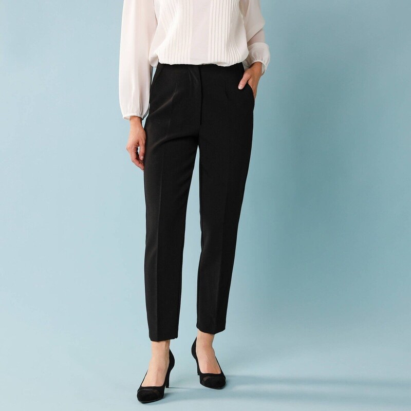 Cigaretové nohavice pre nižšiu postavu čierna 036 Blancheporte 65543208