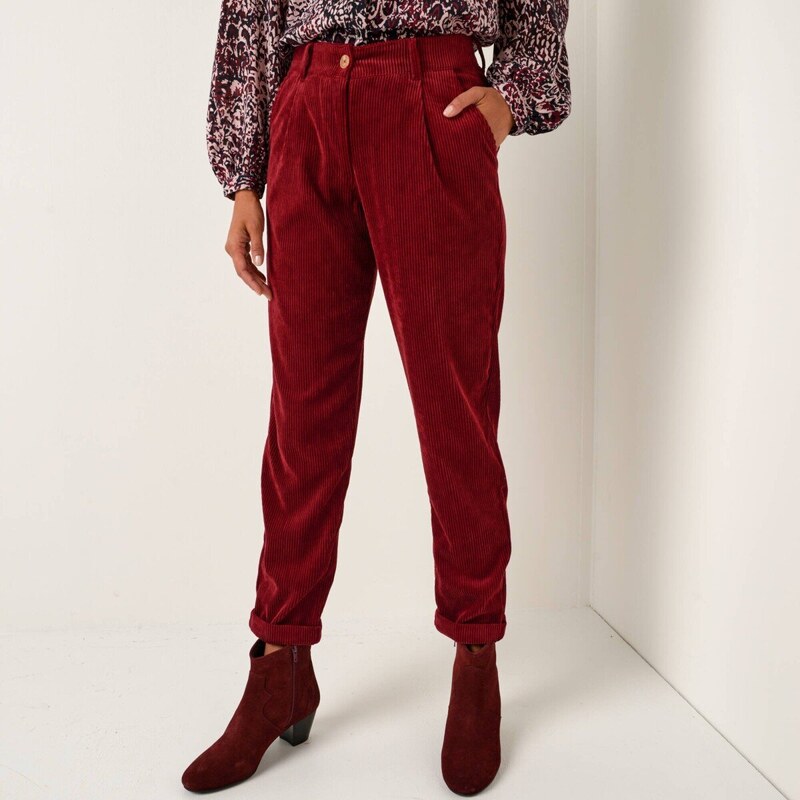 7/8 menčestrové chino nohavice bordó 036 Blancheporte 65543274