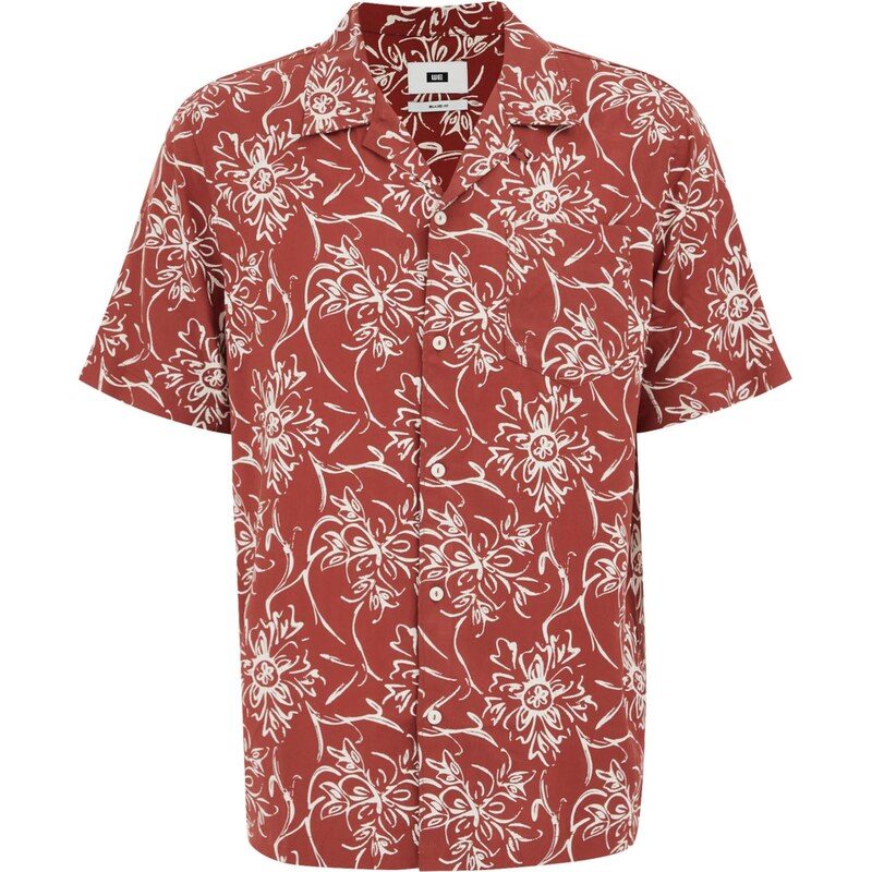 WE Fashion Košeľa hrdzavohnedá / biela 65652828