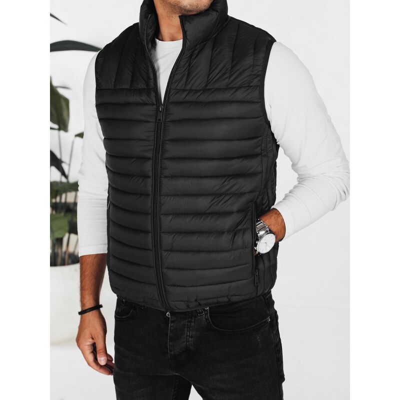 Dstreet Módna čierna pánska vesta bez kapucne 65543746