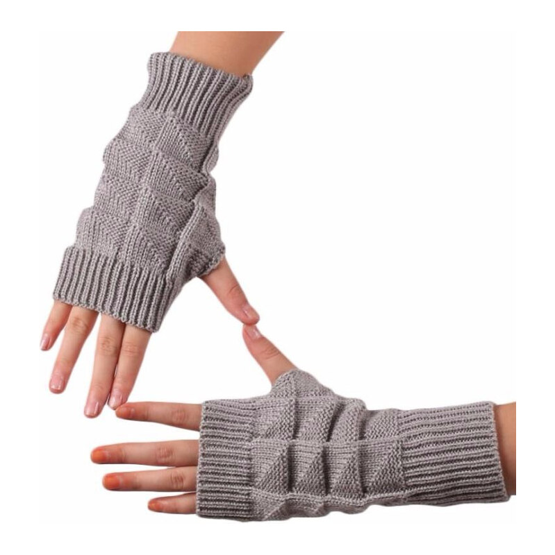 Cixi Pletené bezprsté rukavice Šedé 65221881