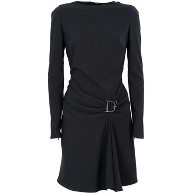 Čierne šaty Dsquared2 s dlhým rukávom 66806112