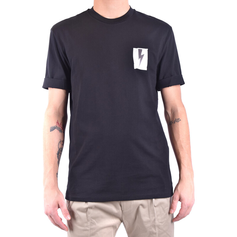 Čierne tričko Neil Barrett s potlačou 66809019