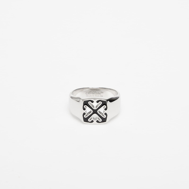 Prsteň Off-White Enamel Arrow Ring Silver/ Black 64 65545227