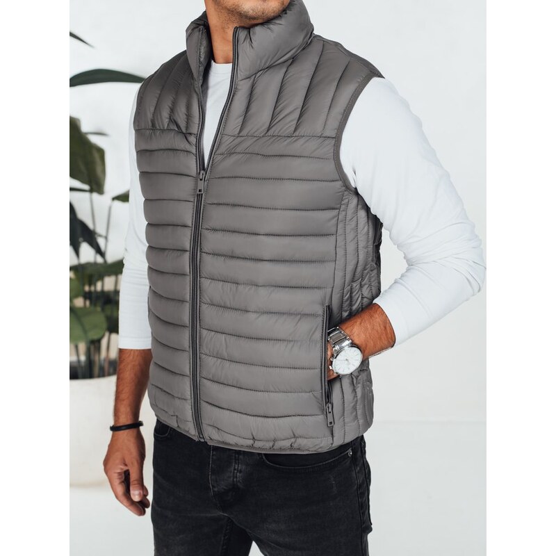 Dstreet Módna grafitová pánska vesta bez kapucne 65545286