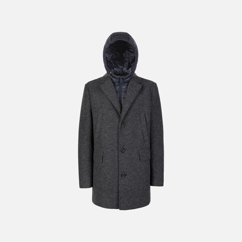 Grey Mens Coat Geox Claudio - Mens 65545511