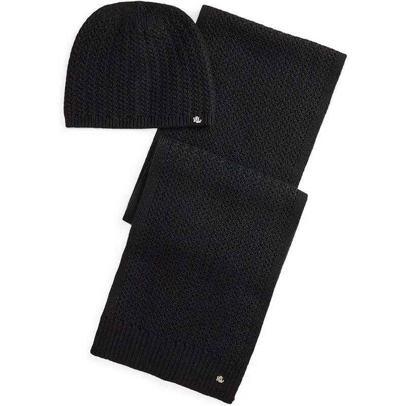 Čiapka a šál s prímesou vlny Lauren Ralph Lauren 65581876