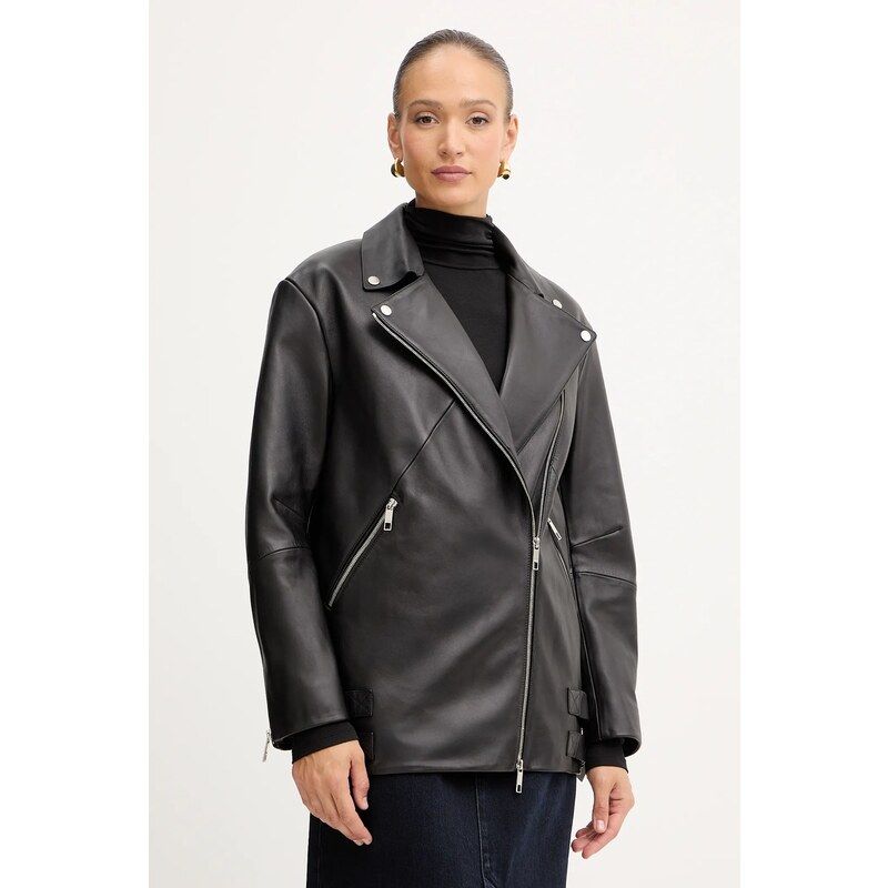 Kožená bunda BOSS Sarica 65546289