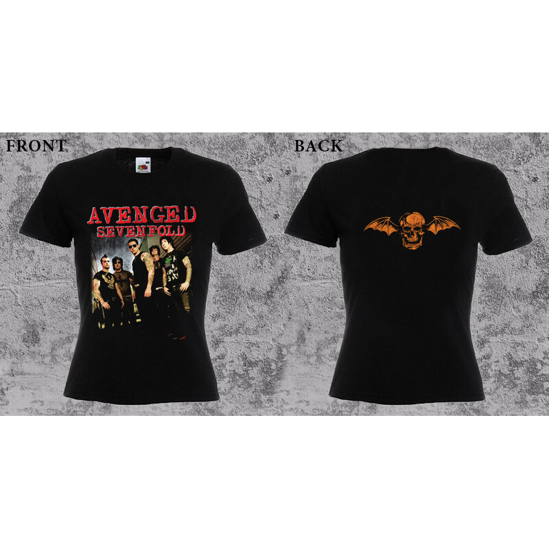 Fruit of the Loom Avenged Sevenfold - Red Logo and Band (dámske tričko 65547105