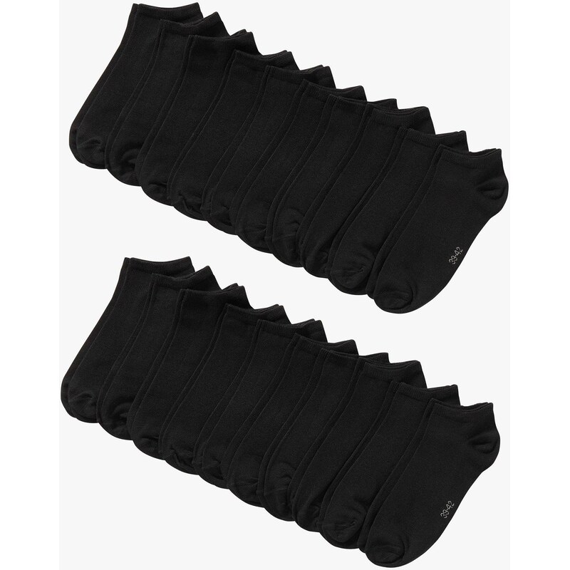 bonprix Ponožky do tenisiek (20 ks) s bio bavlnou, farba čierna 48373682