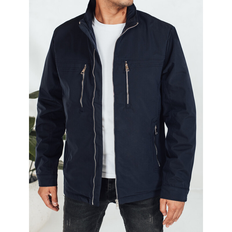 BASIC Tmavomodrá pánska prechodová bunda bez kapucne TX5036 65558199