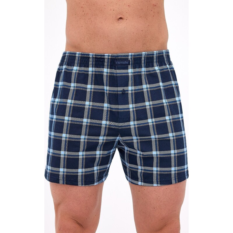 Cornette Tmavomodré pánske kárované trenírky Comfort 008/322 3XL-5XL 65558207
