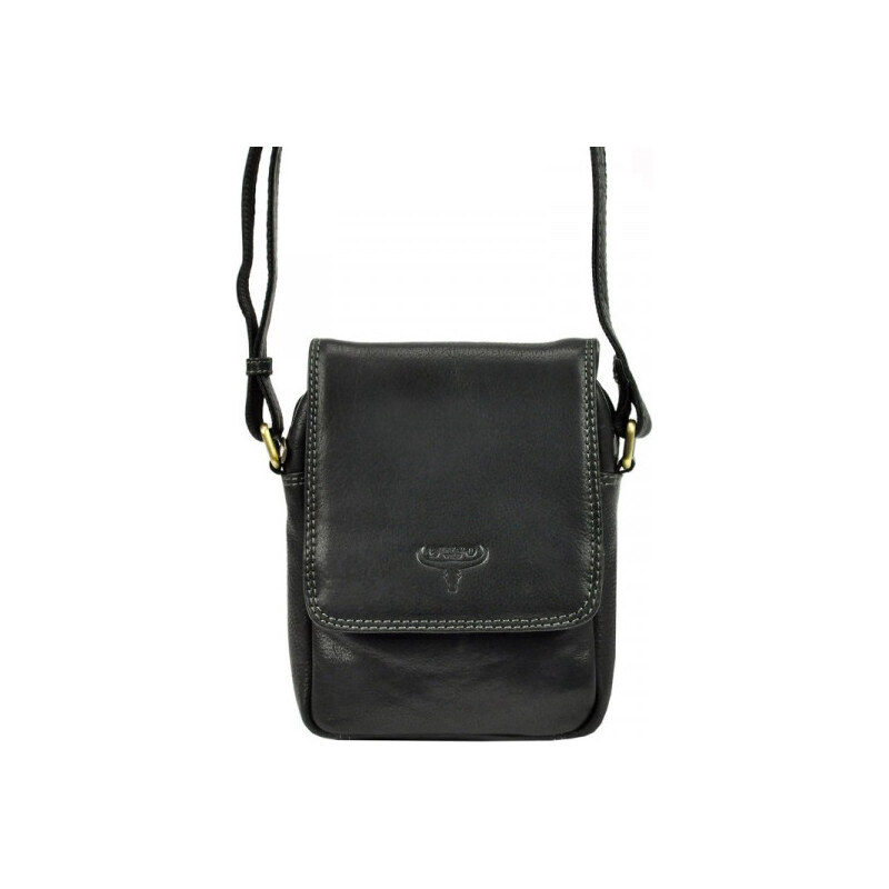 Buffalo Wild Pánska kožená taška s chlopňou Warvick, čierna 64830805