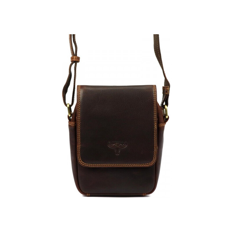 Buffalo Wild Pánska kožená taška s chlopňou Warvick, svetlo hnedá 64830806