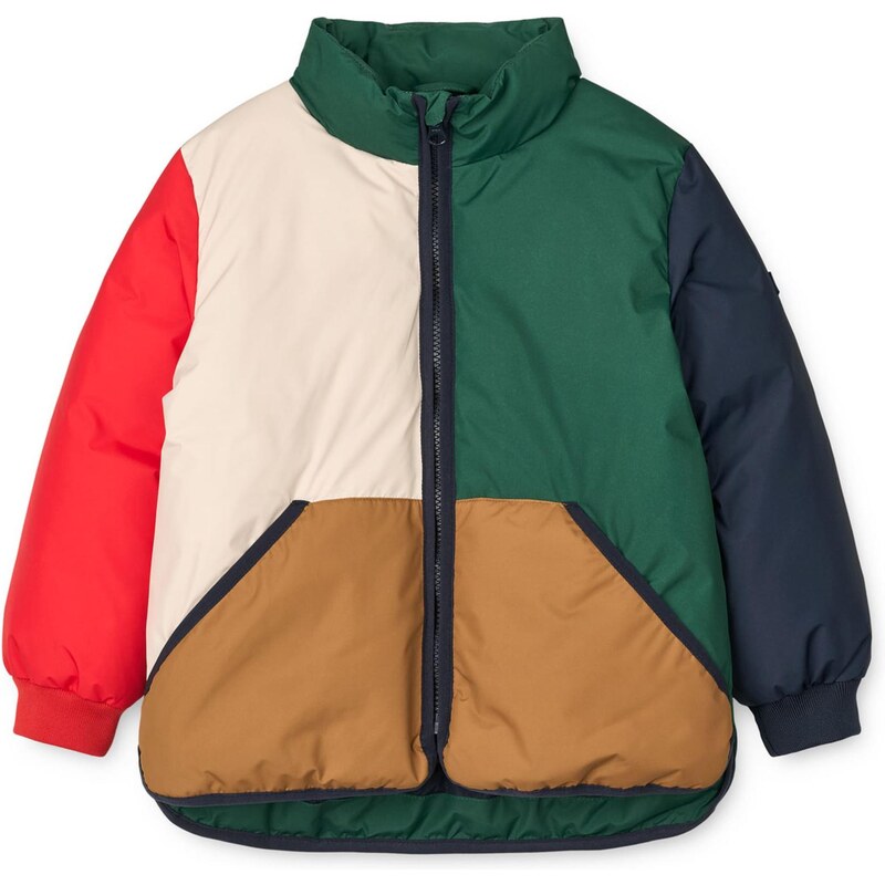 Liewood Prechodná bunda Brantley karamelová / jedľová / červená / 65559042