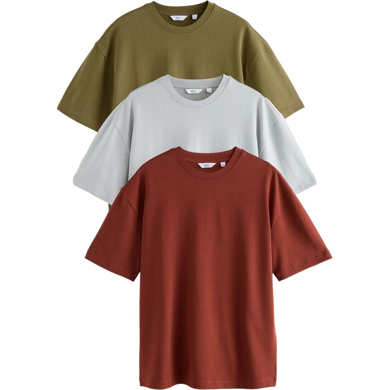 Next Tričko olivová / pastelovo zelená / tmavooranžová 65660388