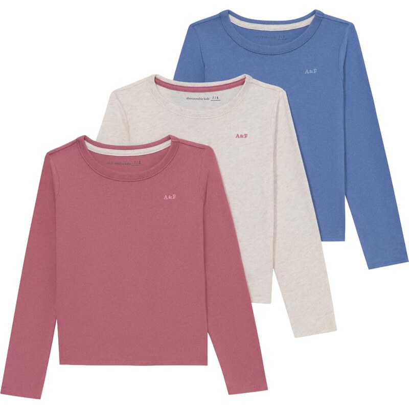 Abercrombie & Fitch Tričko kráľovská modrá / sivobéžová / purpurová 65893609