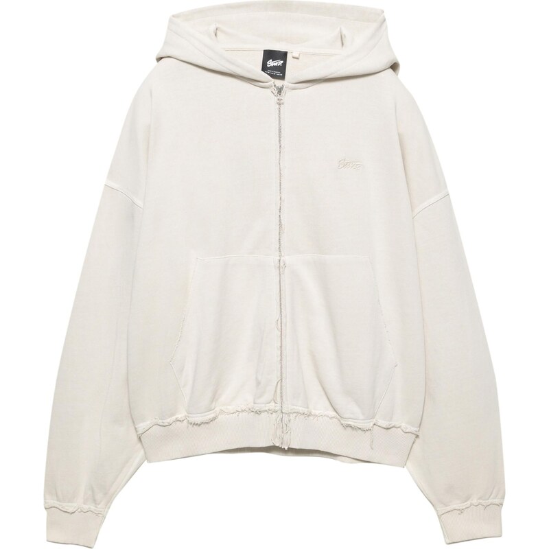 Pull&Bear Tepláková bunda svetlobéžová 65679567