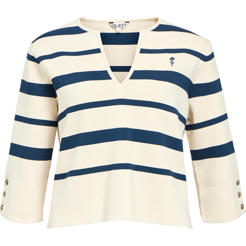 OBJECT Sveter OBJUta námornícka modrá / biela 65660075
