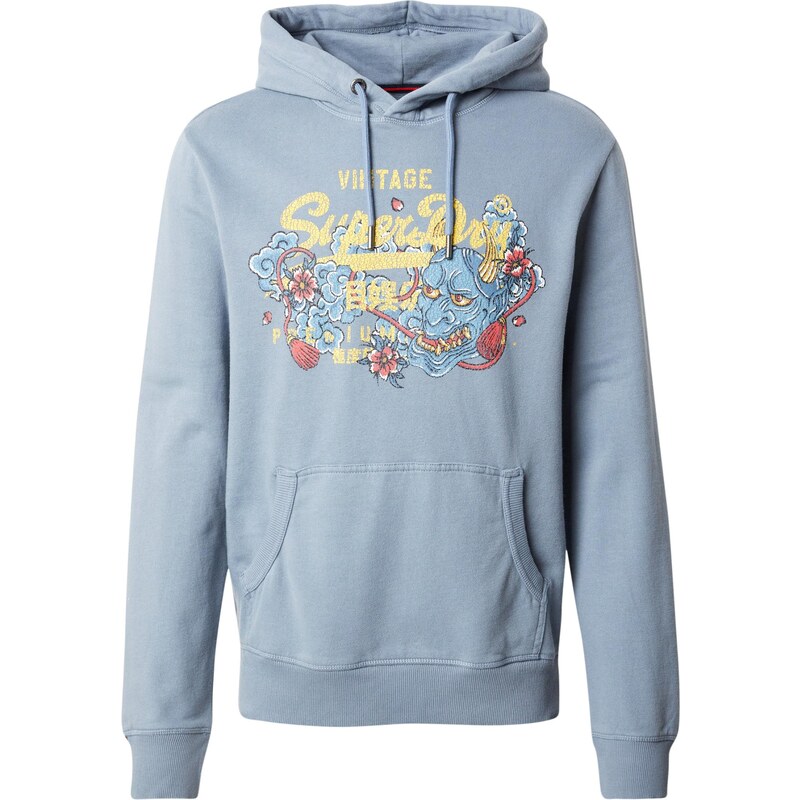 Superdry & Co Mikina TOKYO svetlomodrá / žltá / sivá / tmavočervená 65559169