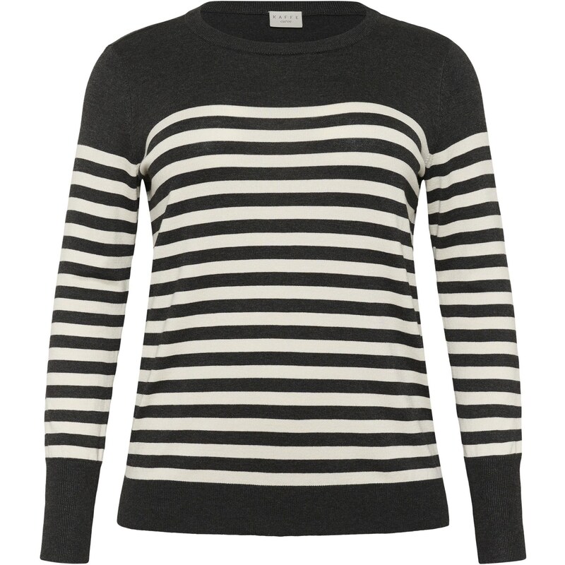 KAFFE CURVE Sveter Lizzy antracitová / biela 65888667