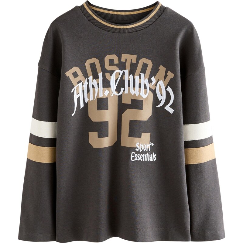 Next Tričko béžová / tmavosivá / biela 65891727