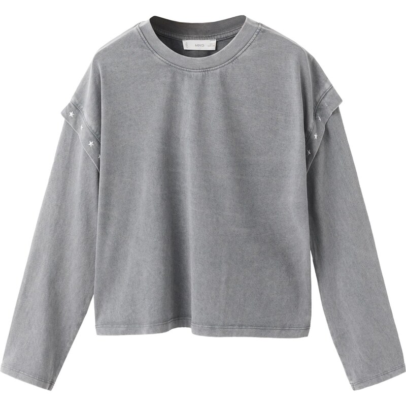 MANGO KIDS Tričko STARS sivá / biela 65894678