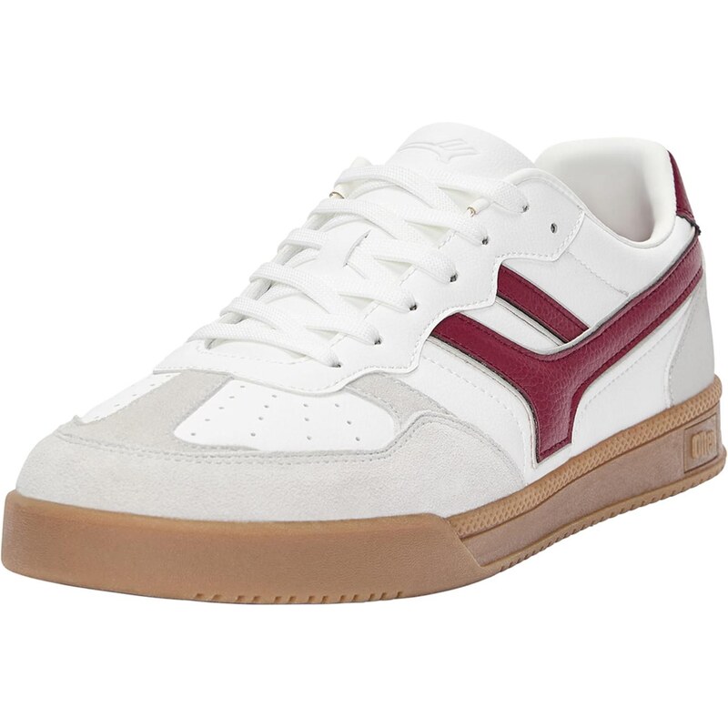 Pull&Bear Nízke tenisky svetlosivá / burgundská / biela 65894923