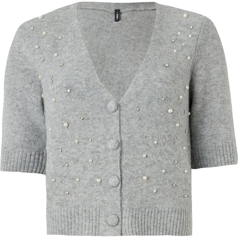 ONLY Kardigán ONLRene sivá melírovaná / perlovo biela 65890368