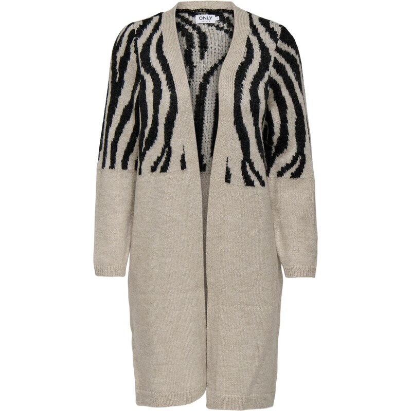 ONLY Kardigán ONLJADE sivobéžová / čierna 65891309