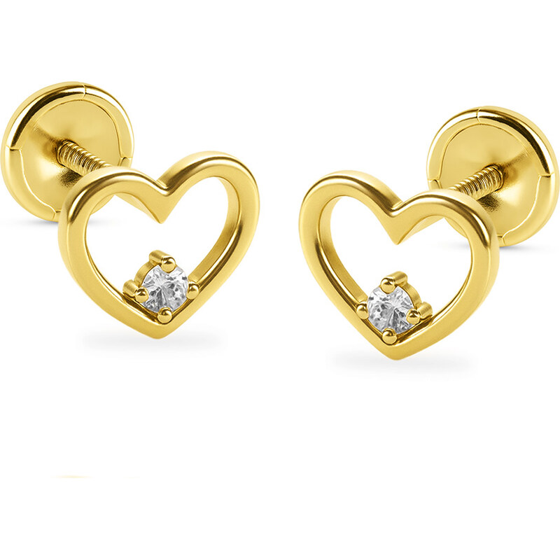Brilio Jemné náušnice zo žltého zlata Srdiečko 14/255.231/17ZIR 66580357