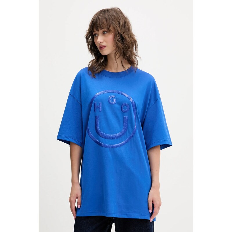Bavlnené tričko Hugo Blue Oversized_tee_B_6 65582039