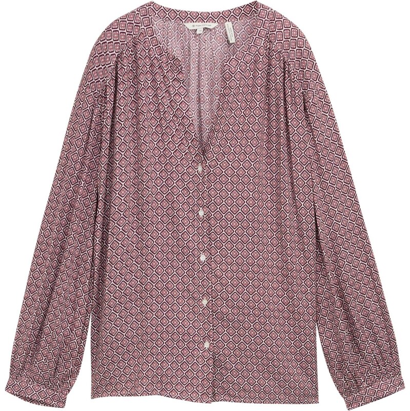 TOM TAILOR Blúzka svetlomodrá / burgundská / vínovo červená / 65657810