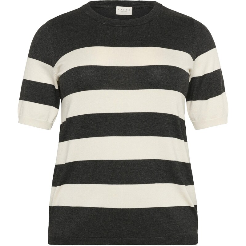 KAFFE CURVE Sveter KCLizzy antracitová / biela 65888670