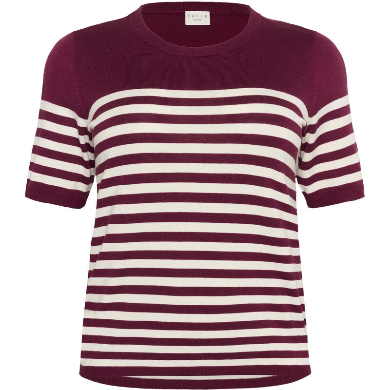 KAFFE CURVE Sveter KCLizzy farba lesného ovocia / biela 65888660