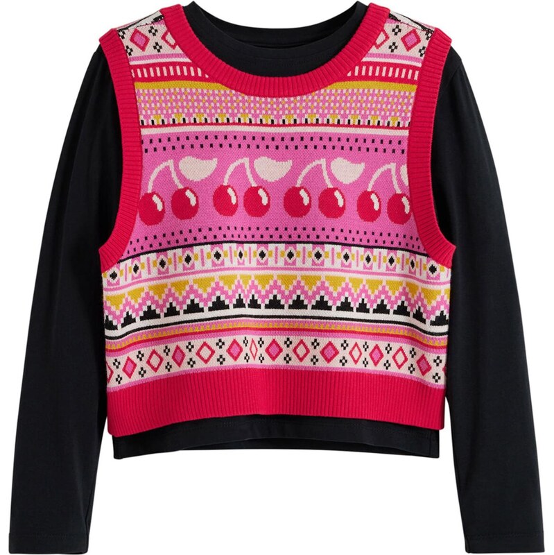 Desigual Tričko zmiešané farby / čierna 65883380