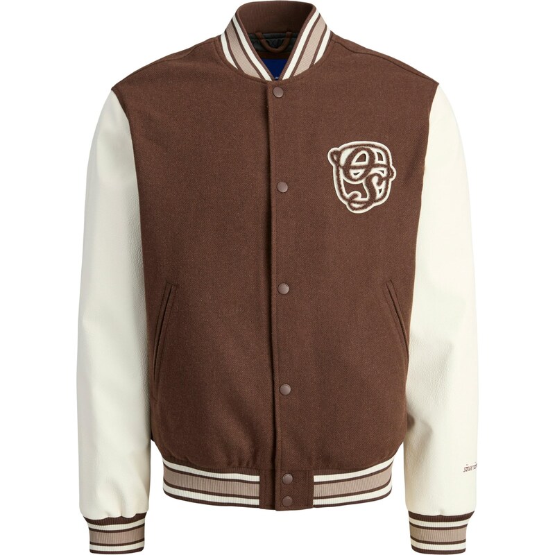 JACK & JONES Prechodná bunda JORMeadowns tmelová / hrdzavo červená / 65665533