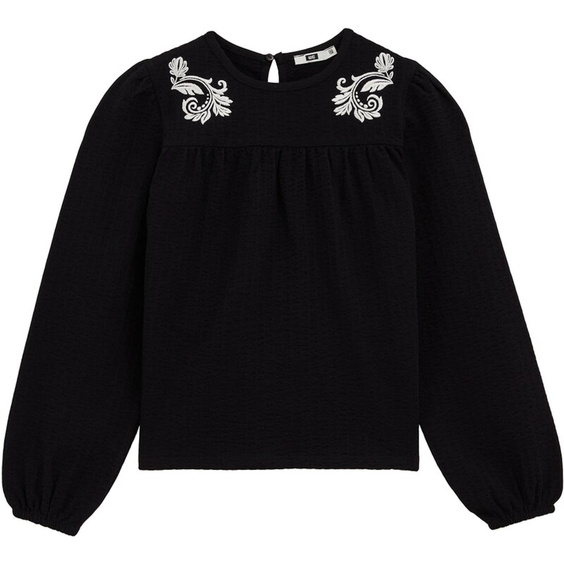 WE Fashion Blúzka čierna / biela 65884792